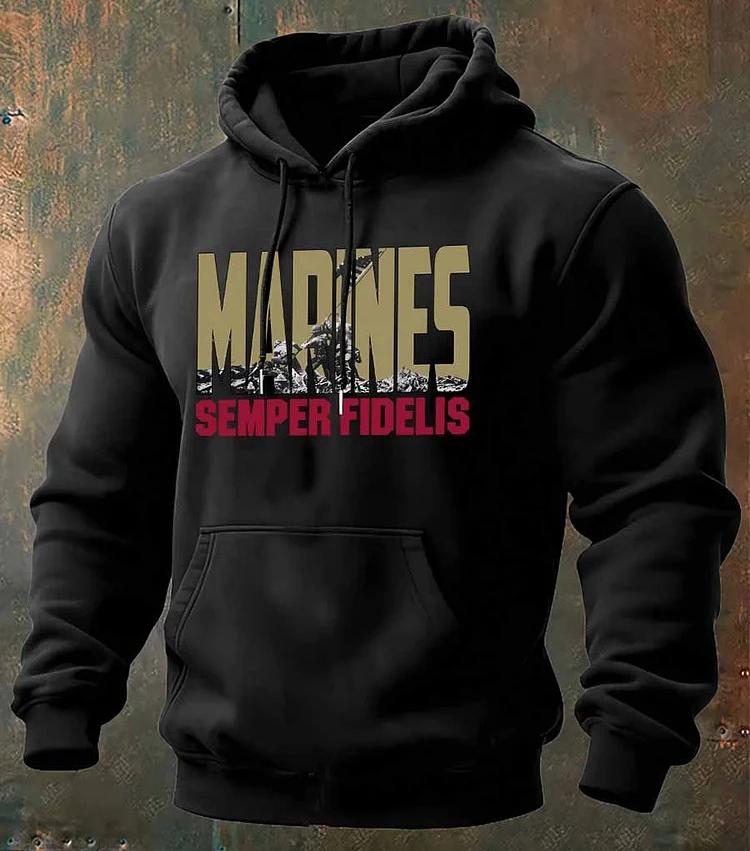 Patriotic Marines Hoodie - "Semper Fidelis" 