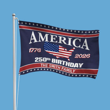 America 250 Birthday 1776-2026 Double-Sided Flag 