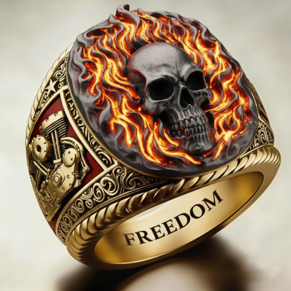 Steampunk Mechanical Gear Industrial Motorcycle Style Signet Ring