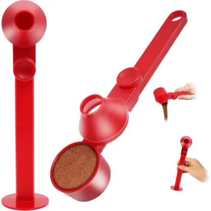 Scoop Funnel Coffee Dosing Spoon-Precise 2Tbsp PCTG BPA-Free,51mm Tamper Kit,Fits Keurig K-Cup & Powder Formula Dispenser (Upgraded Combo Transparent,2Models AB)