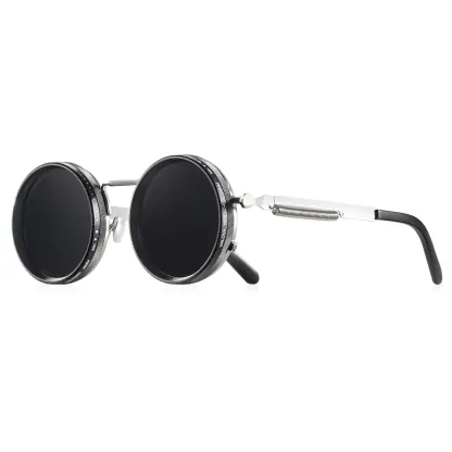 Polarized Round Sunglasses ND9 Adjustable Dimming Men Women Retro Punk Men's Fishing Eyeglasses Outdoor Shades UV400