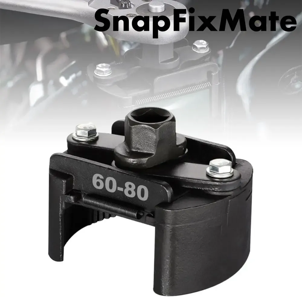 Heavy-Duty Adjustable Oil Filter Wrench – 3-Jaw Universal Removal Tool | Fits 60mm-80mm Filters | 3/8" & 1/2" Drive | Crush the Toughest Stuck Filters