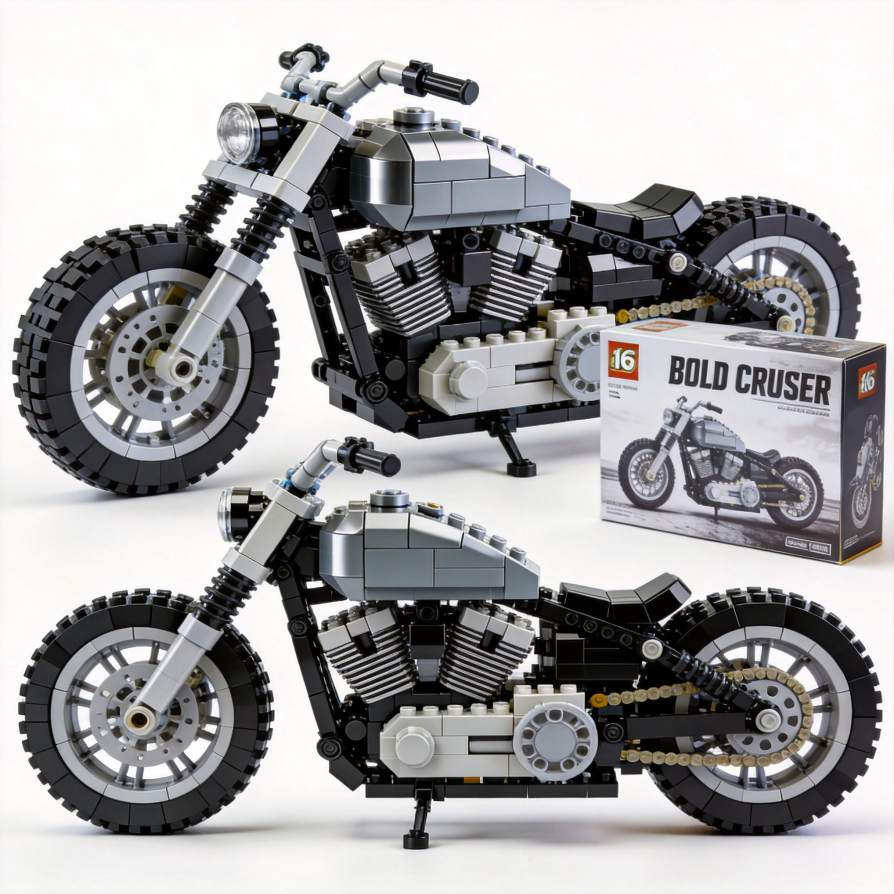 Adult Harley-Davidson motorcycle building blocks