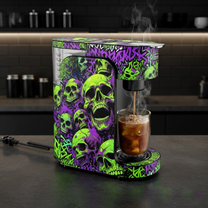 Graffiti Style Coffee Machine Skull | More Than a Machine