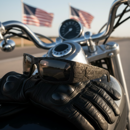 Vintage Biker Metal Frame Polarized Riding Sunglasses