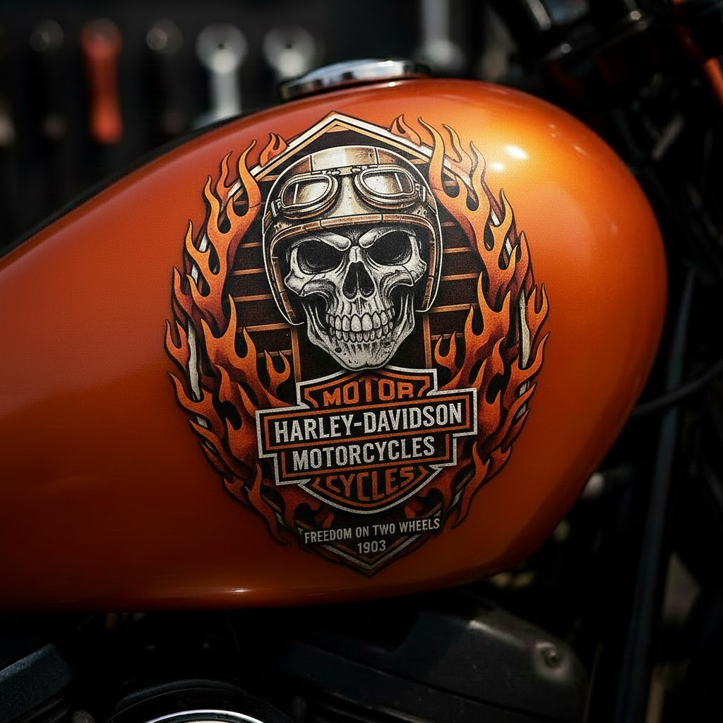 Harley-Davidson Flame & Eagle Tank Decal | 1903 Brand Motorcycle Sticker