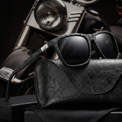 Vintage Biker Metal Frame Polarized Riding Sunglasses