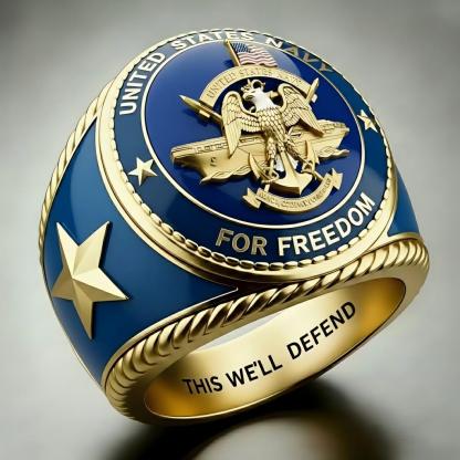 Navy Themed Ring — A Symbol of Honor and Duty