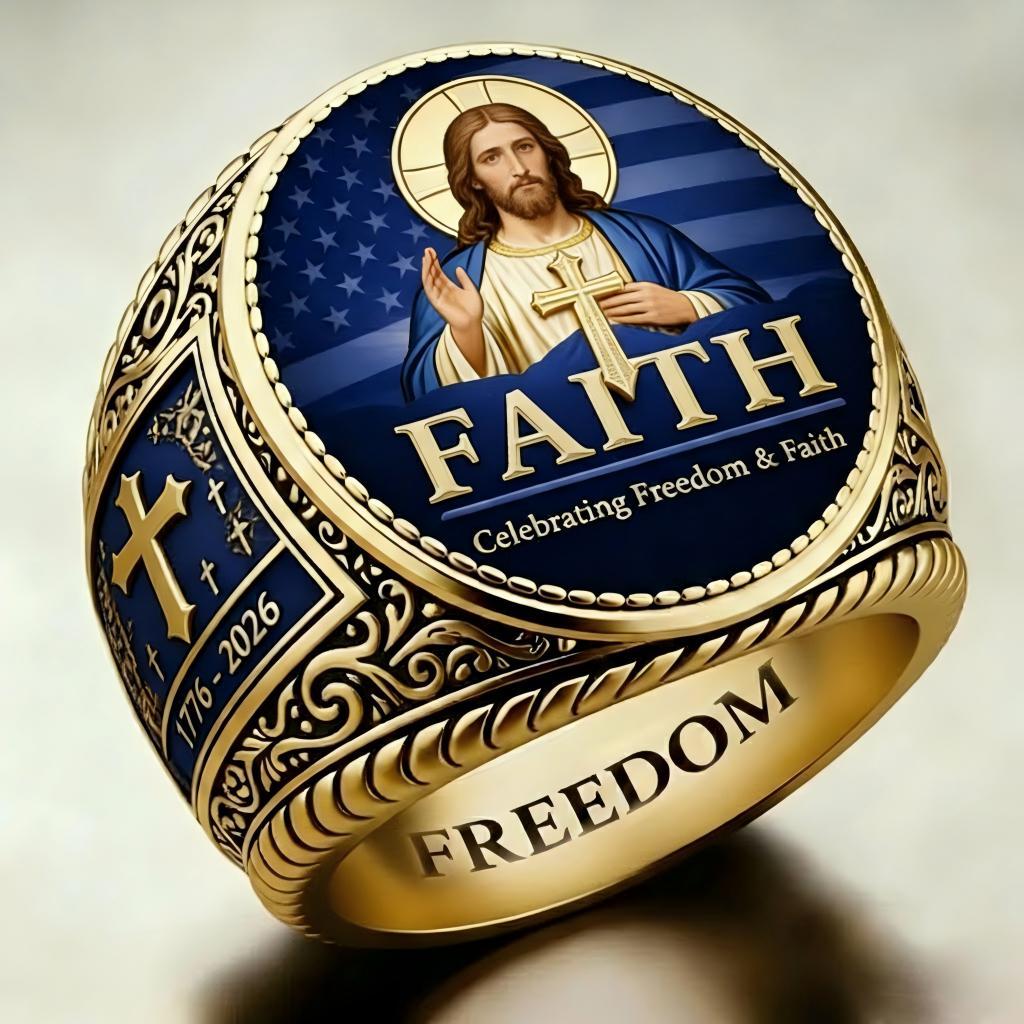 Christian style Cross pattern ring