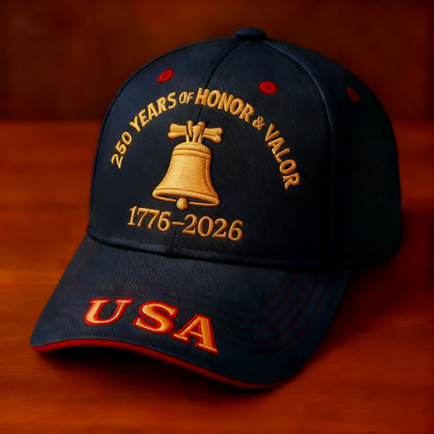 250th Anniversary Liberty Bell Embroidered Honor & Valor Patriotic Cap