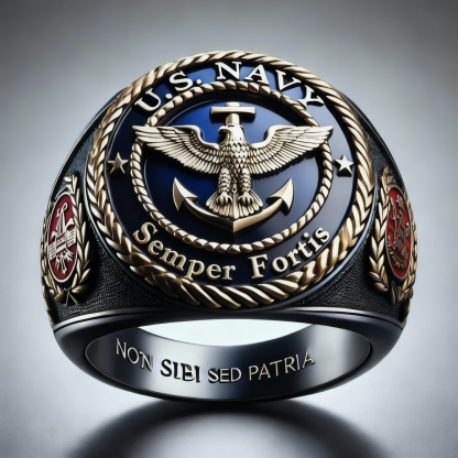 U.S. Navy Semper Fortis  Eagle Anchor Ring 