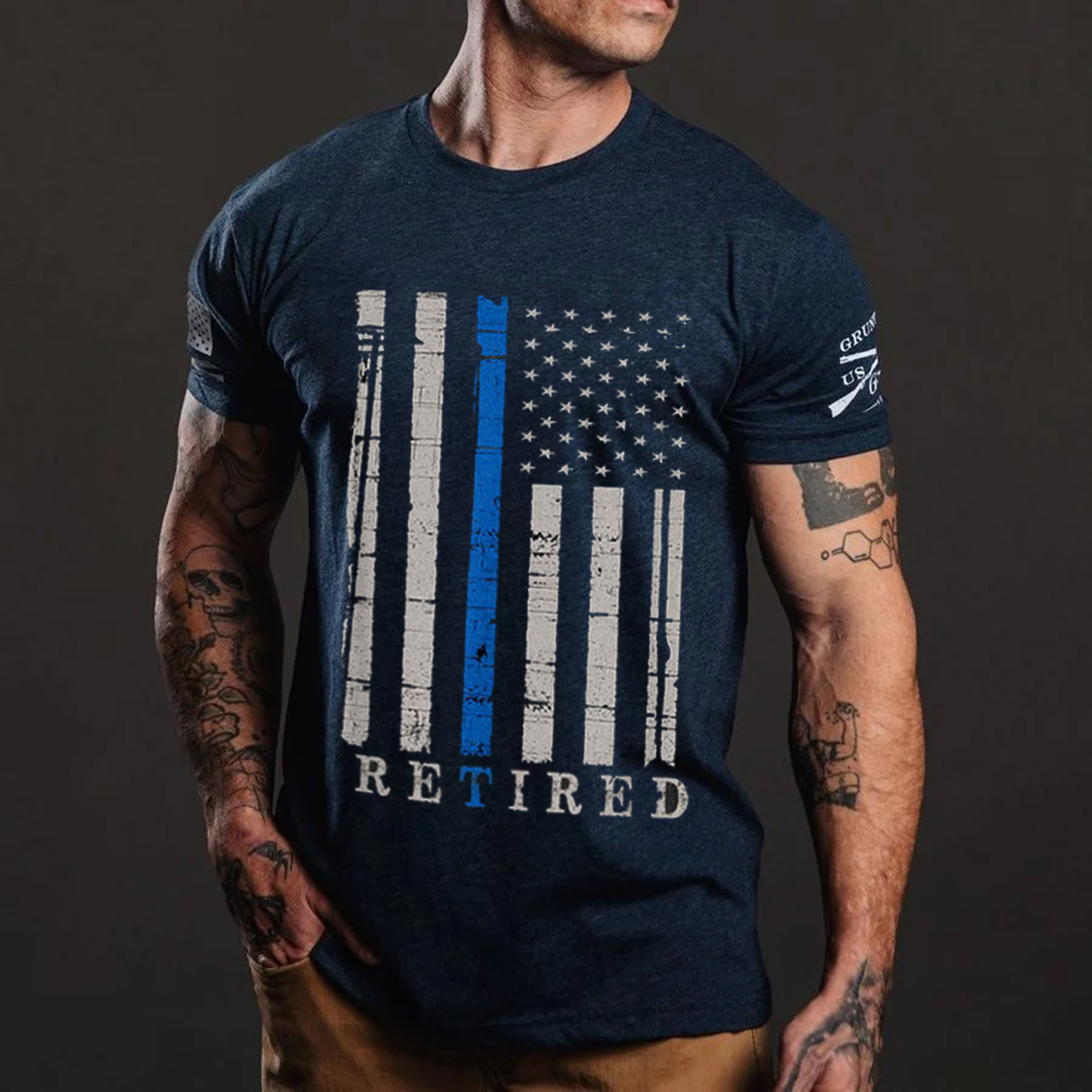 Retired Police Officer Thin Blue Line Flag Retirement