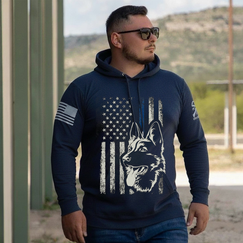 Patriotic German Shepherd K9 Unit Thin Blue Line Police German Shepherd