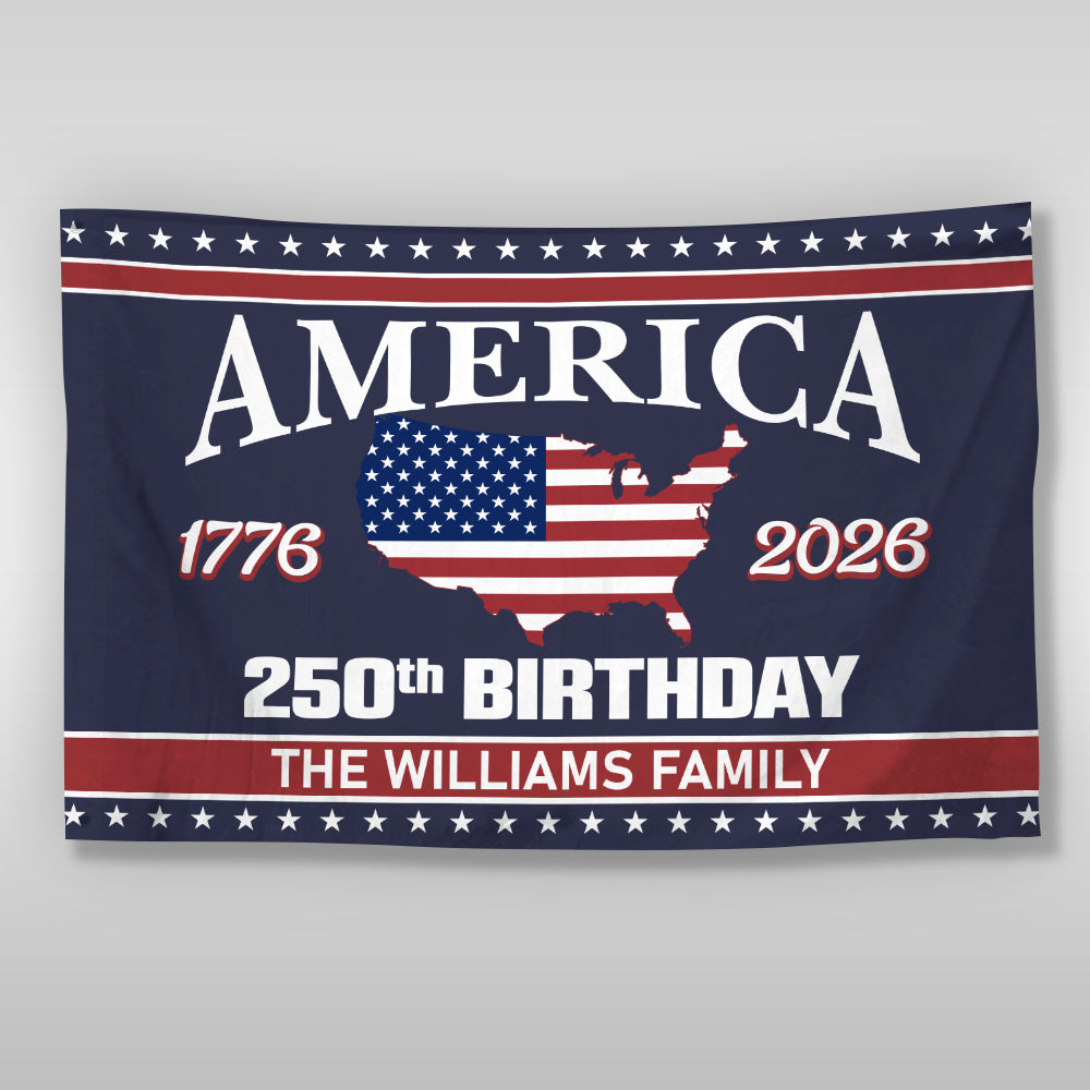 America 250 Birthday 1776-2026 Double-Sided Flag 