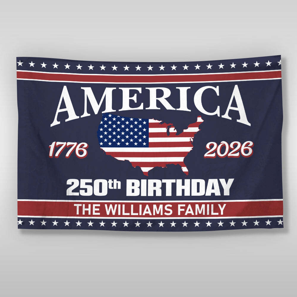 America 250 Birthday 1776-2026 Double-Sided Flag 
