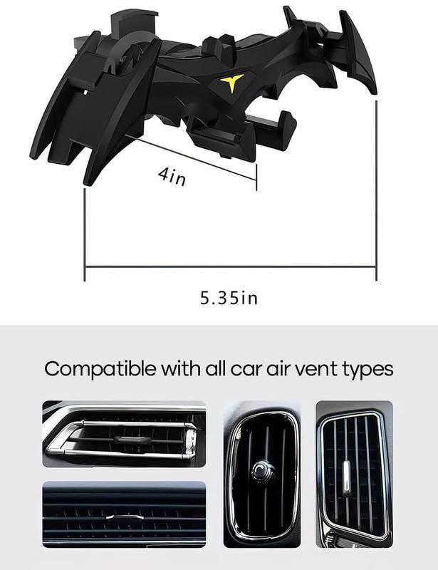 Dark Knight Car Phone Holder: Batwing Design, Universal Air Vent Mount for Smartphones