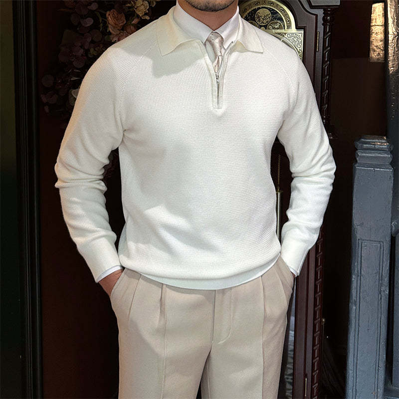 Salve Ribbed Knitted Half-Zip Jumper