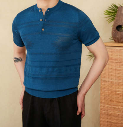Navajo Cotton Blend Henley T-Shirt