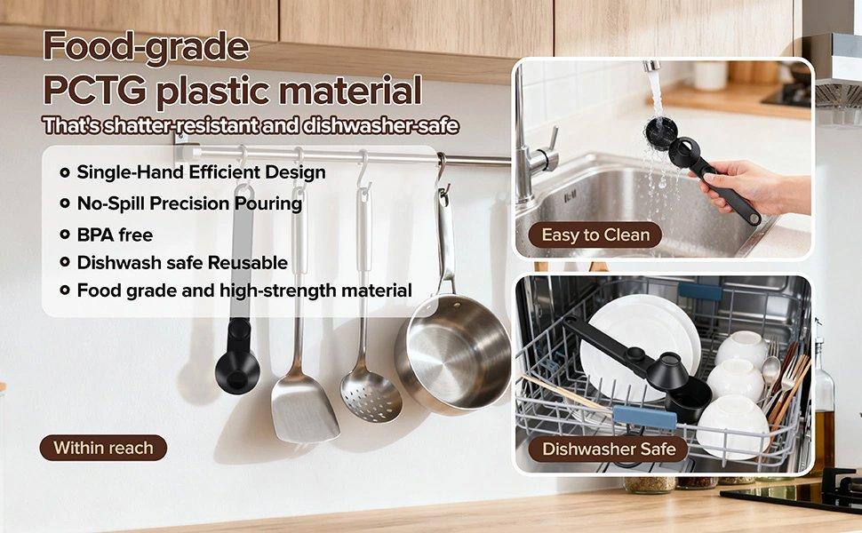 Scoop Funnel Coffee Dosing Spoon-Precise 2Tbsp PCTG BPA-Free,51mm Tamper Kit,Fits Keurig K-Cup & Powder Formula Dispenser (Upgraded Combo Transparent,2Models AB)