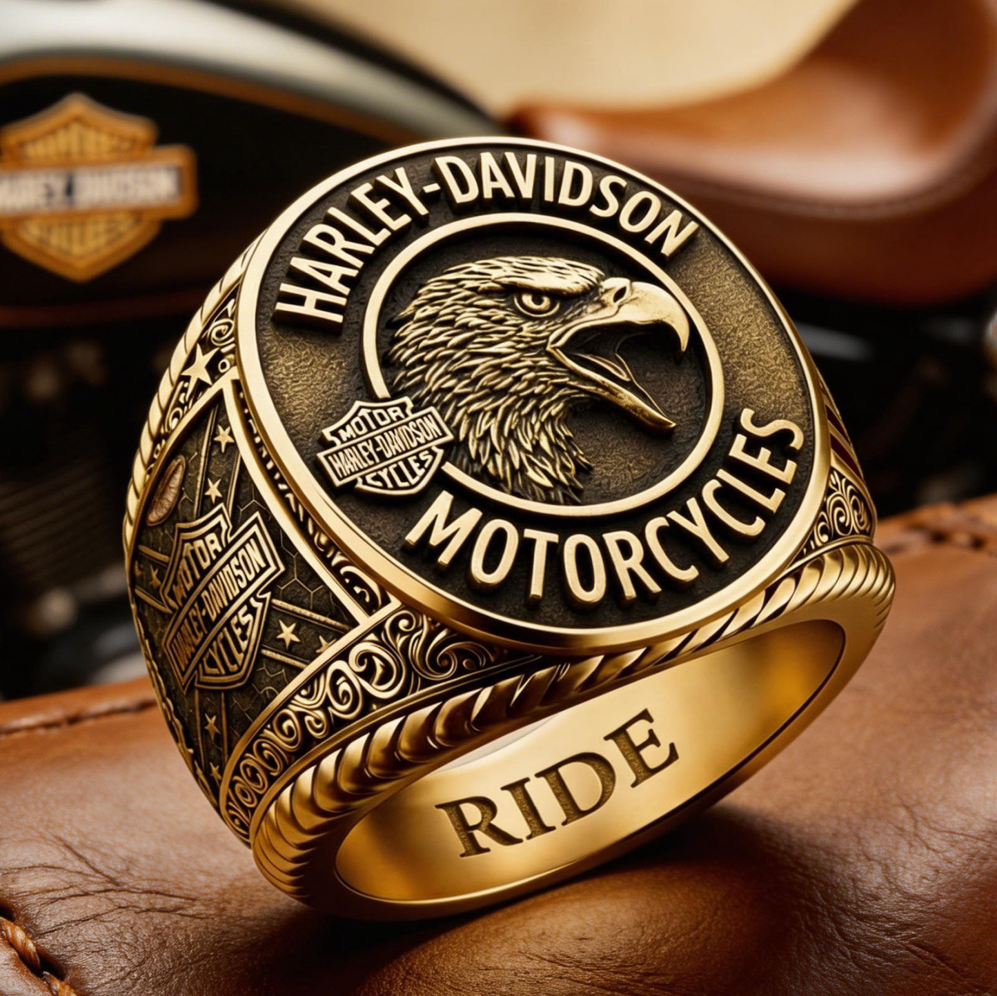 Classic American Motorcycle Style Vintage Biker Ring