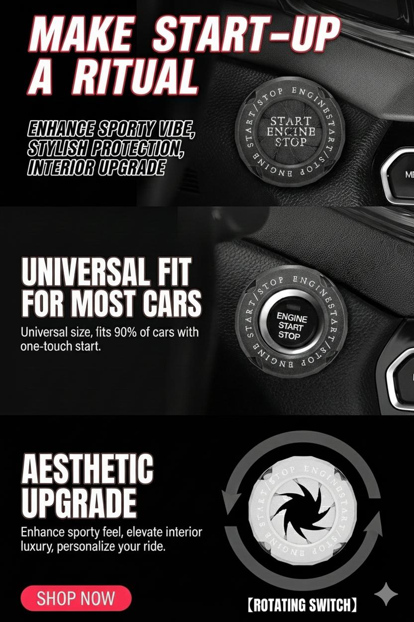 Naruto Style Car Engine Start Button Cover for Vehicles & Motorcycles Full Alloy Protective Design Enhanced Interior Style Sporty Touch