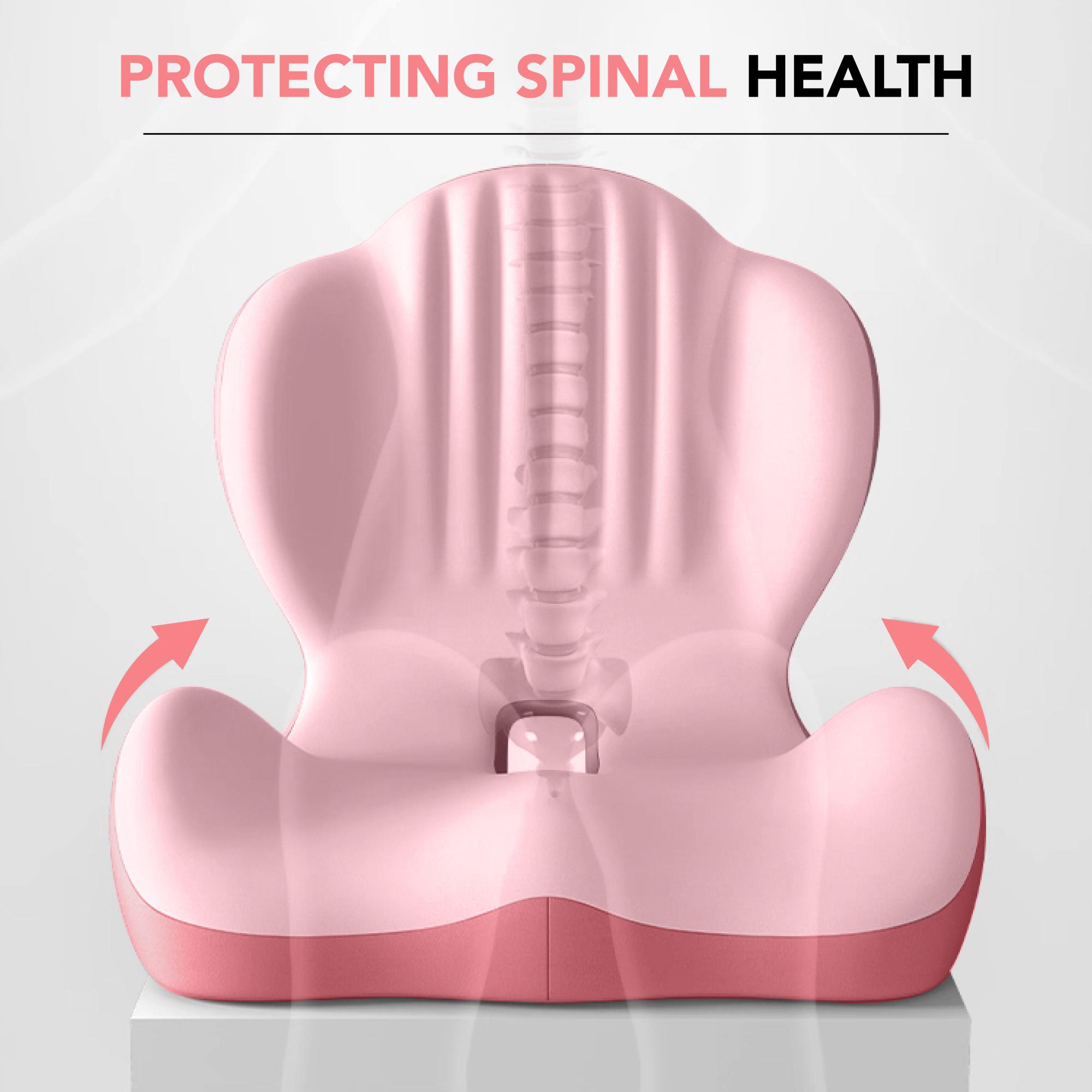 Ergonomic Memory Foam Seat Cushion with Lumbar & Back Support, Relieves Back Pain, Reduces Pressure, Ideal for Office Chairs, Stools, and Car Seats, Perfect Gift for Parents & Friends, The Most Thoughtful Gift