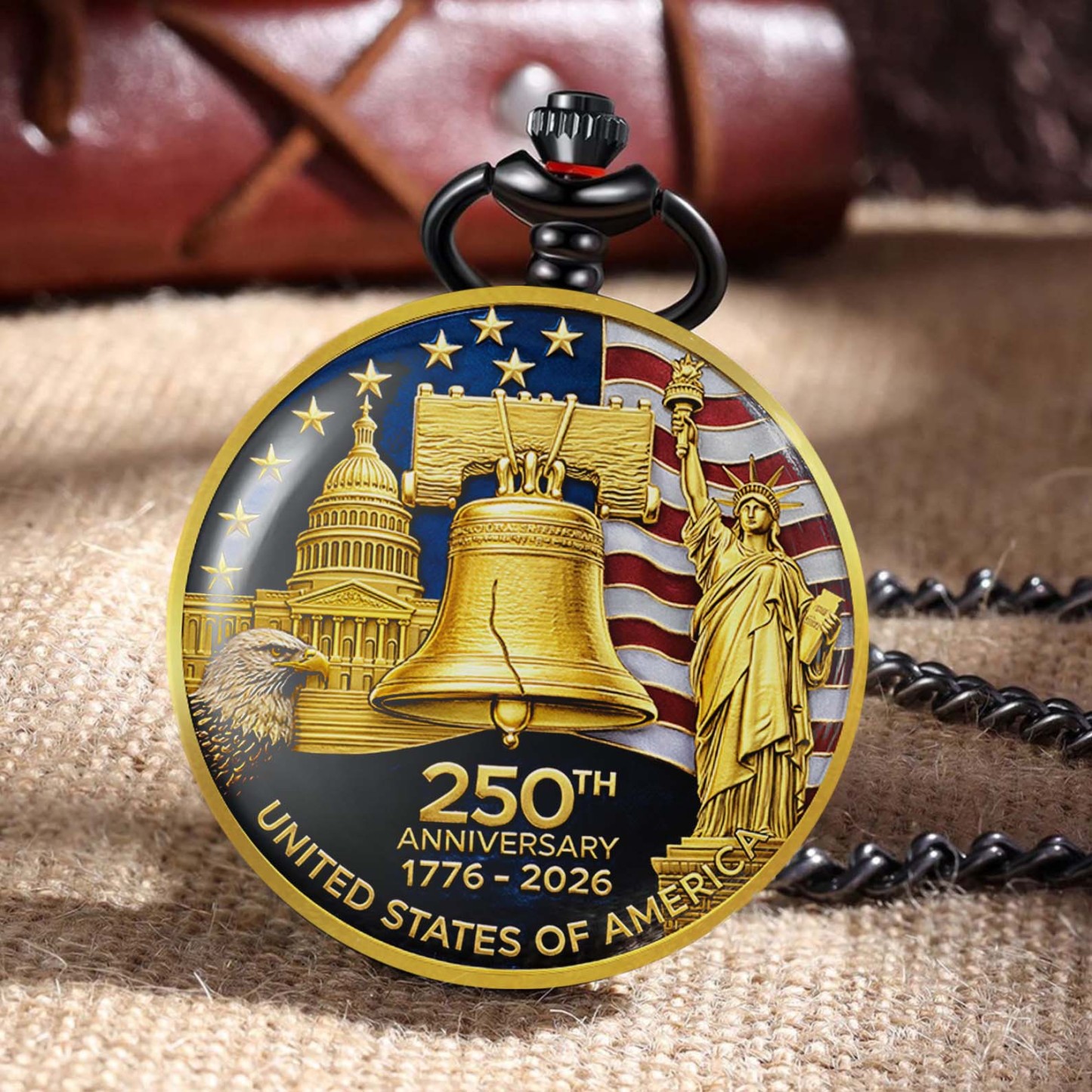 250 Years Anniversary 1776�C2026 Pocket Watch, Patriotic 4th of July Pocket Watch 684027