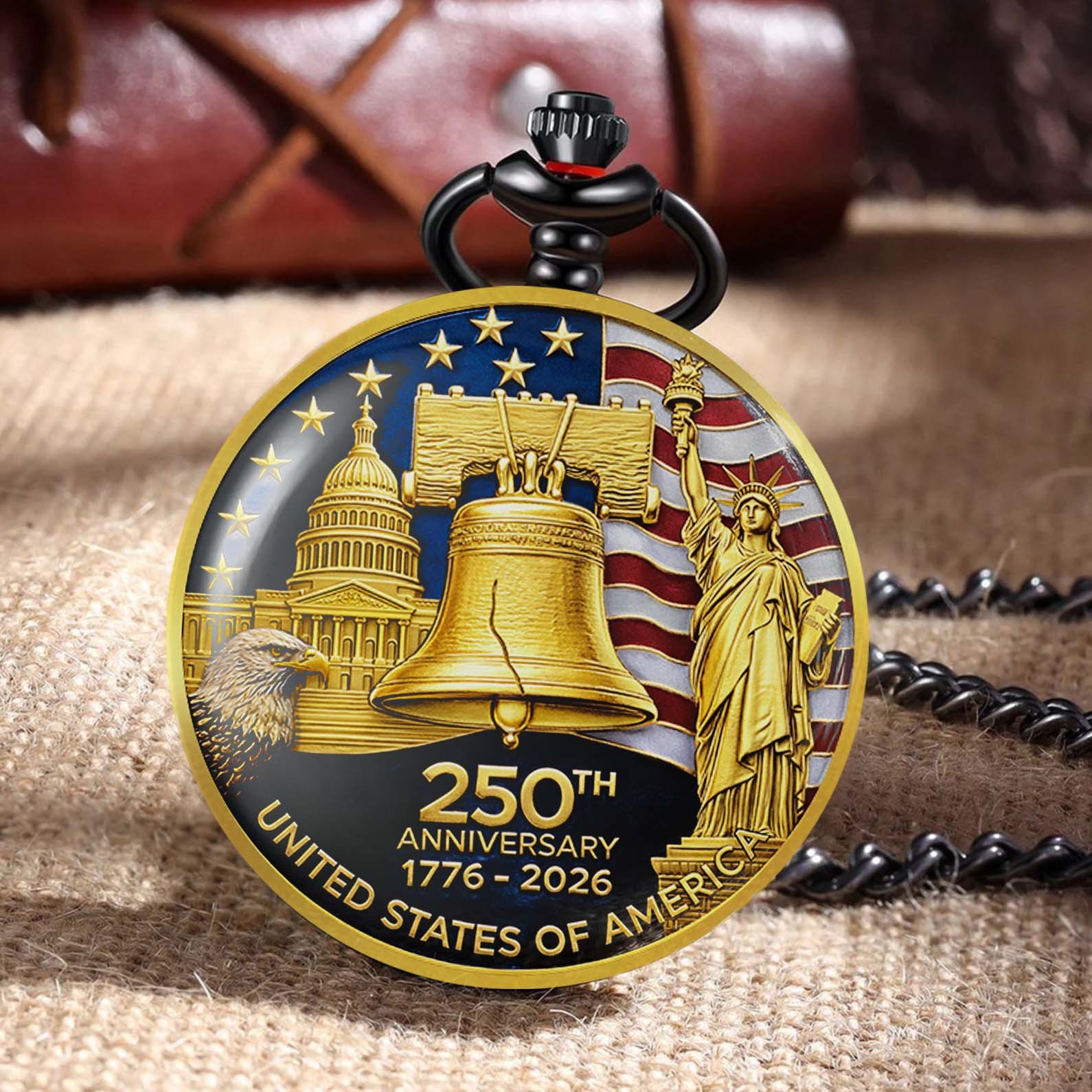 250 Years Anniversary 1776�C2026 Pocket Watch, Patriotic 4th of July Pocket Watch 684027