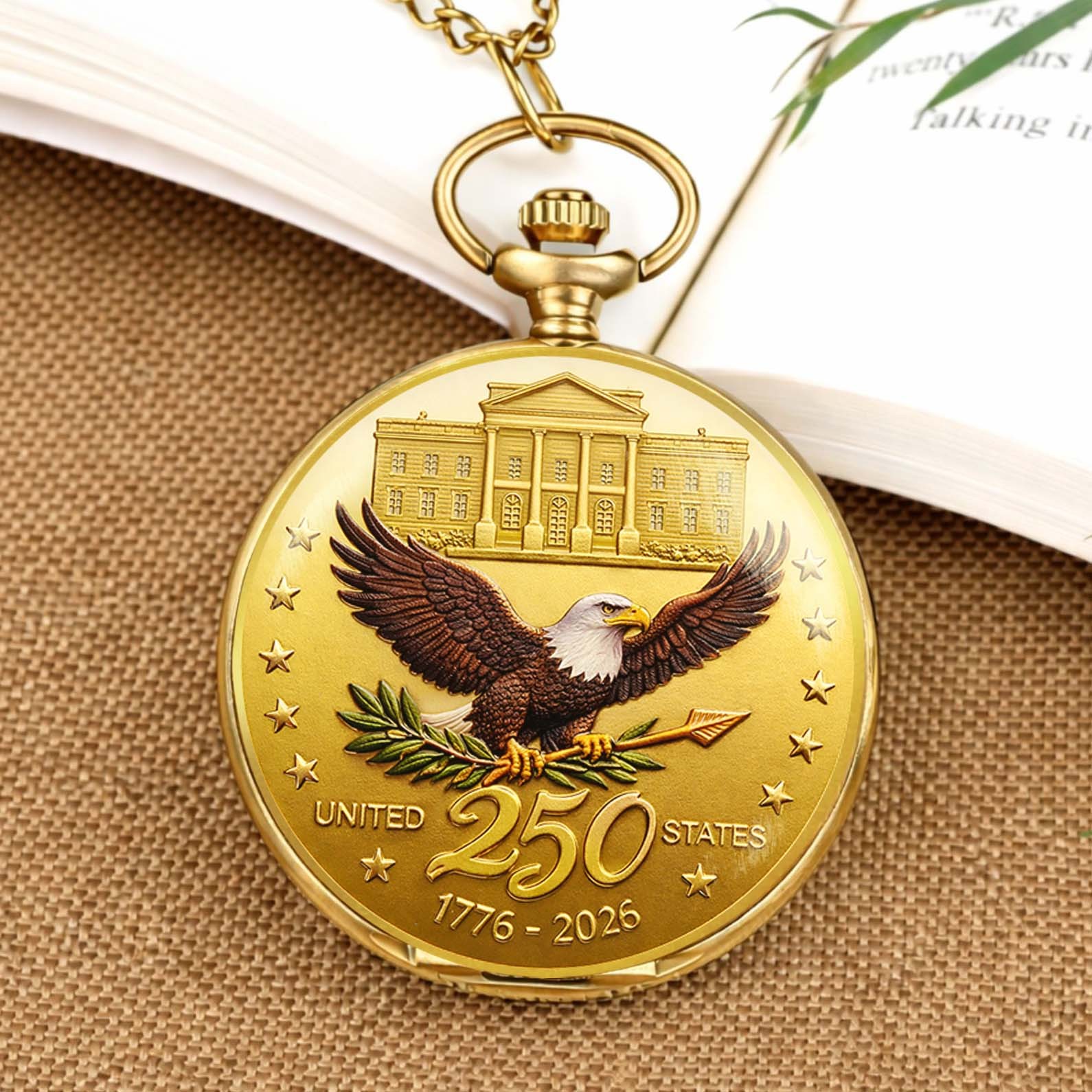250 Years Anniversary 1776–2026 Pocket Watch, Patriotic 4th of July Pocket Watch 