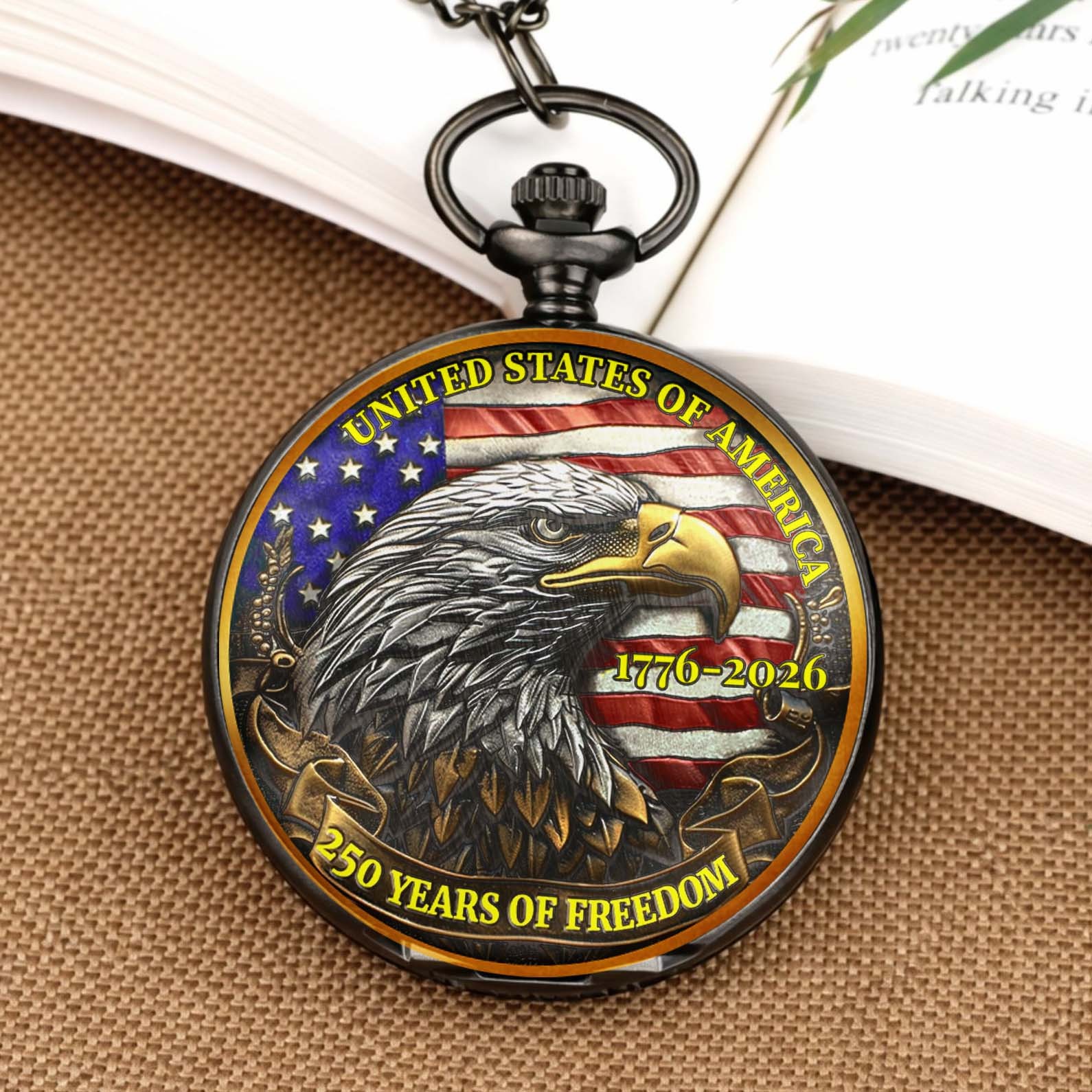 USA 250 Years Anniversary Commemorative Pocket Watch, 250 Years of Freedom 1776–2026 Pocket Watch 