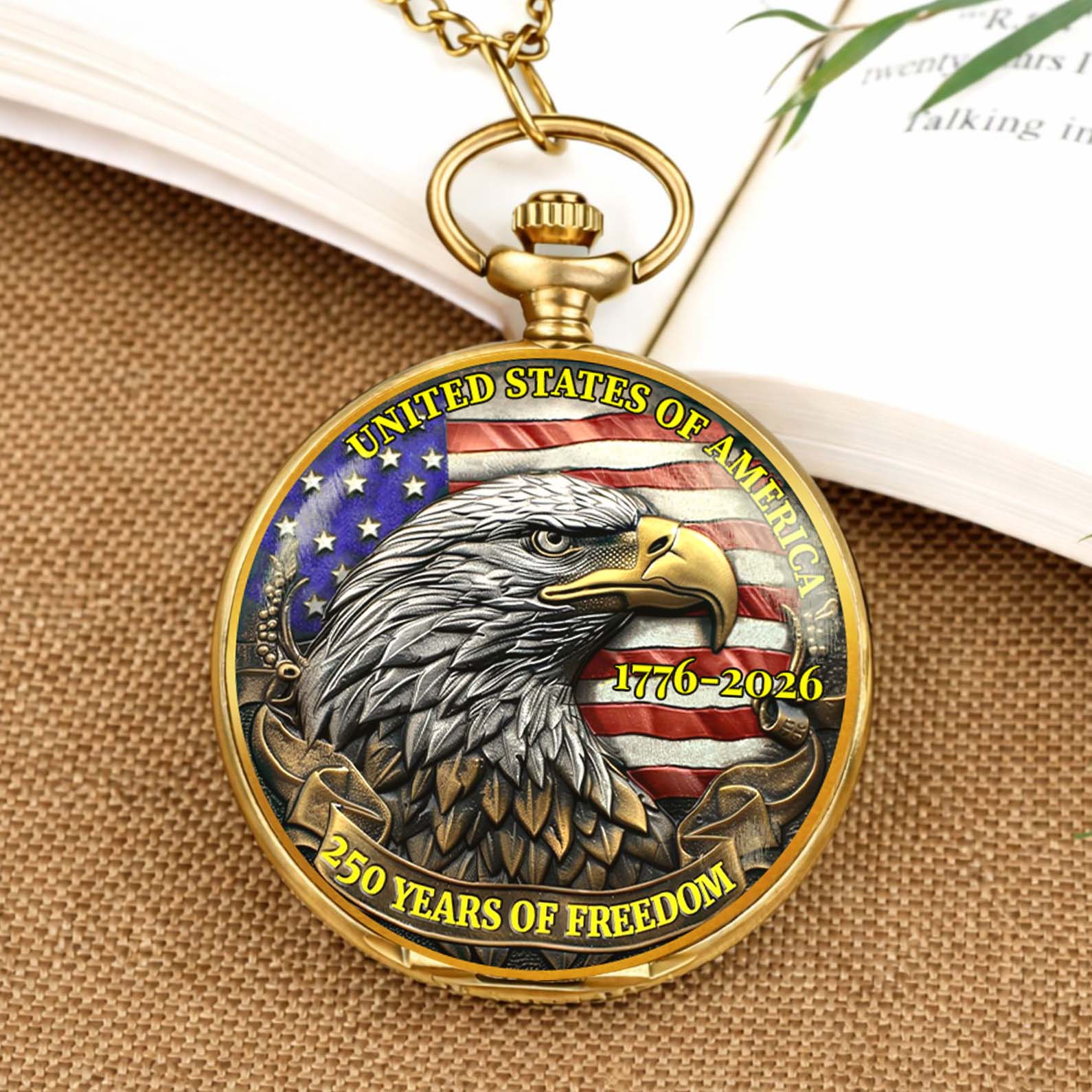 USA 250 Years Anniversary Commemorative Pocket Watch, 250 Years of Freedom 1776–2026 Pocket Watch 