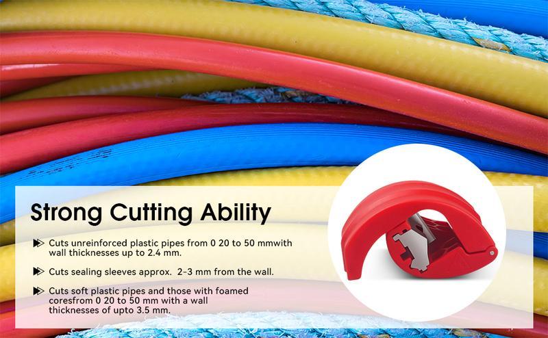 Plastic Cutter Tool PVC Pipe Cutter 9022 10 BK, 20-50mm Cutting Range Plumbing Cutter for Plastic Pipes and Sealing Sleeves, Professional Handheld Cutting Tool.