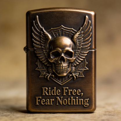 Freedom Wings: "Ride Free, Fear Nothing" Brass Piece