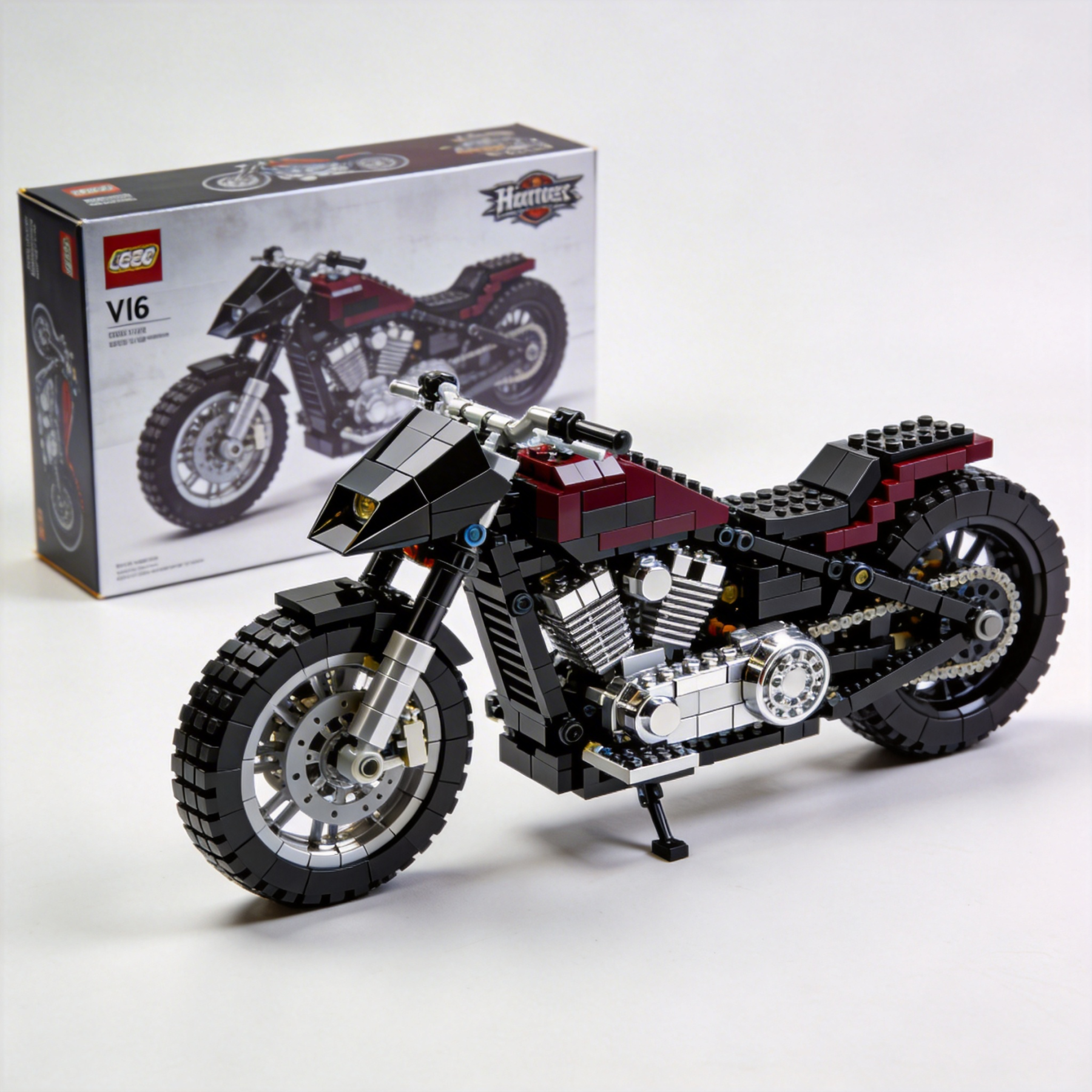 Adult Harley-Davidson motorcycle building blocks