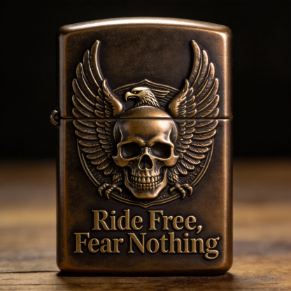 Freedom Wings: "Ride Free, Fear Nothing" Brass Piece