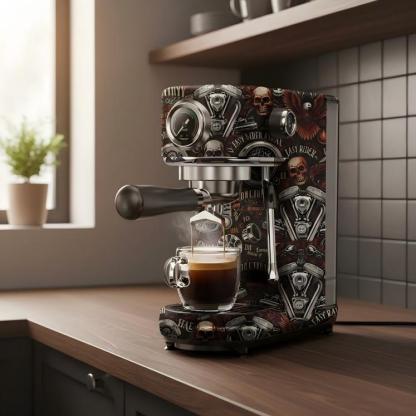 Gothic Skull Pattern Espresso Machine