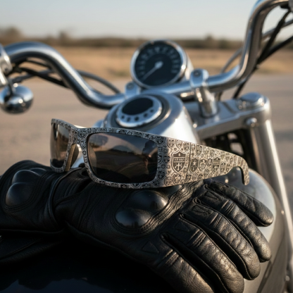 Vintage Biker Metal Frame Polarized Riding Sunglasses
