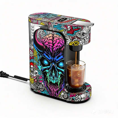 Graffiti Style Coffee Machine Skull | More Than a Machine