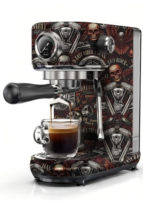 Gothic Skull Pattern Espresso Machine