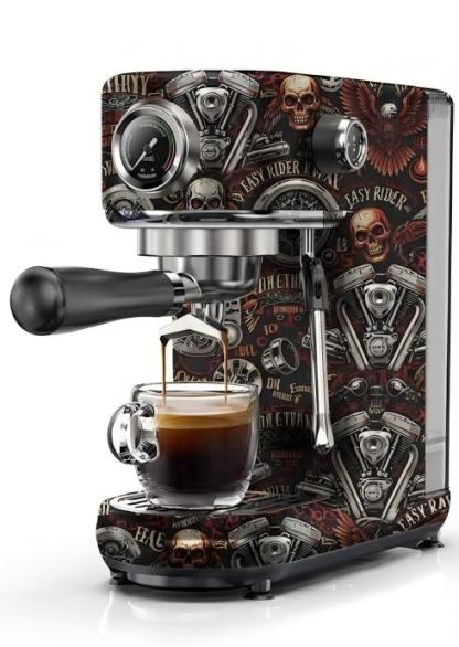 Gothic Skull Pattern Espresso Machine
