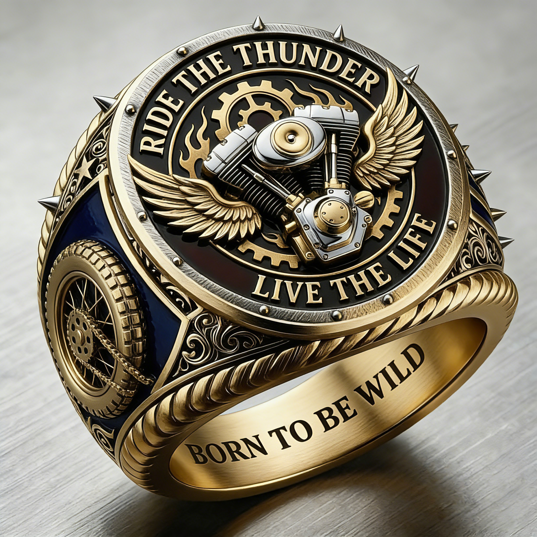 Classic American Motorcycle Style Vintage Biker Ring