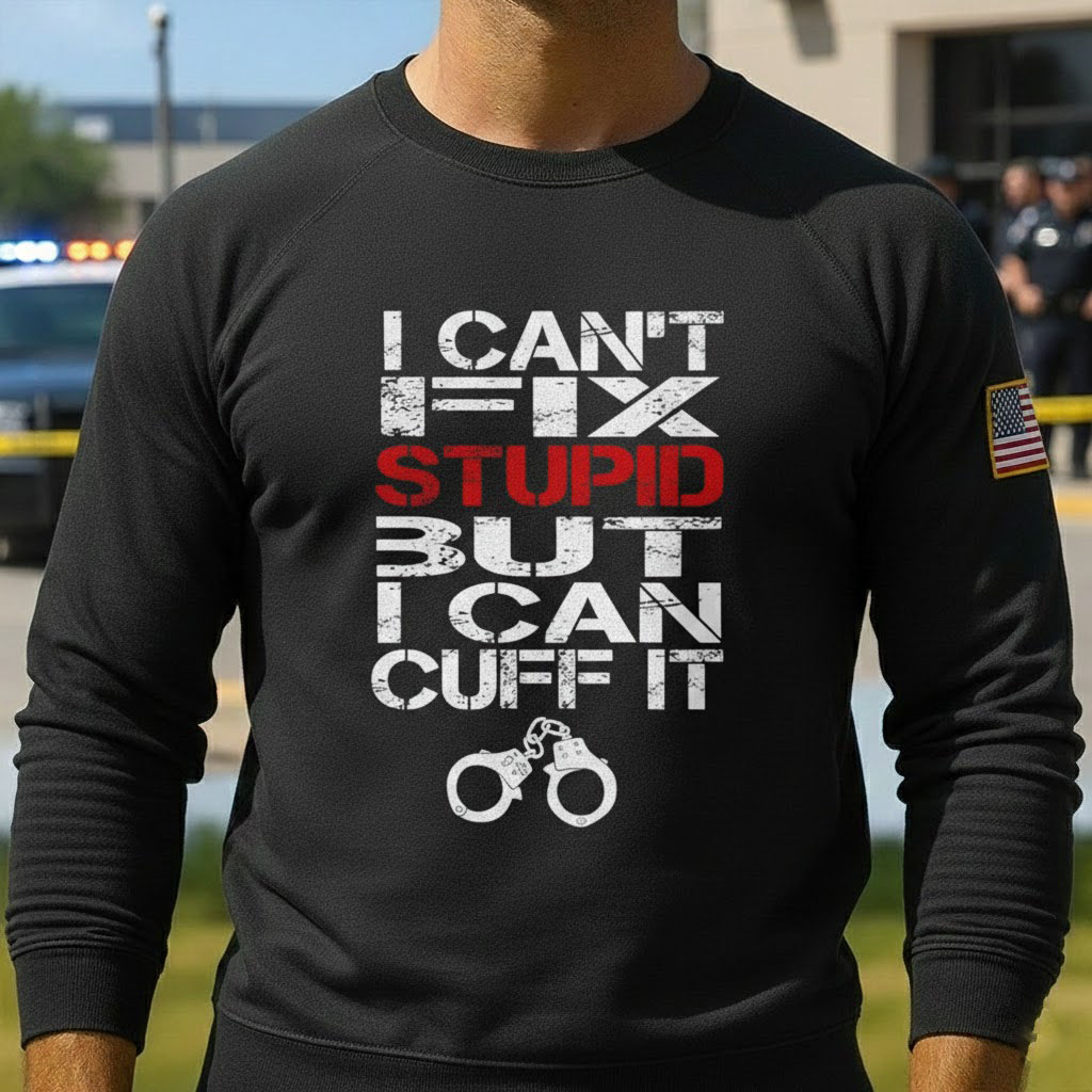 Tough Police Motto Long Sleeve – “Can’t Fix Stupid”