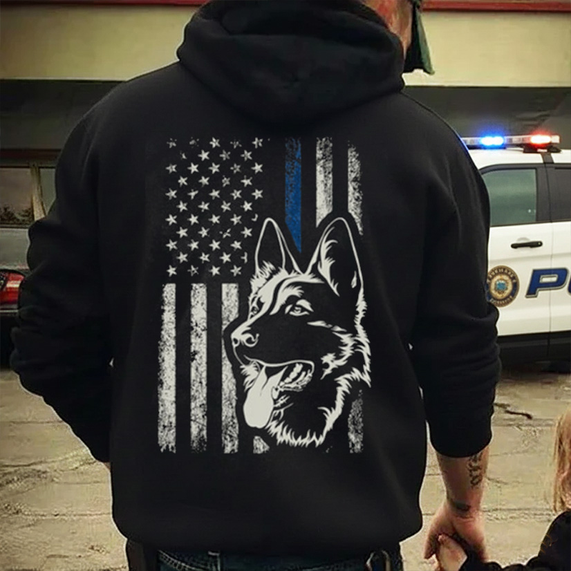 Patriotic German Shepherd K9 Unit Thin Blue Line Police German Shepherd