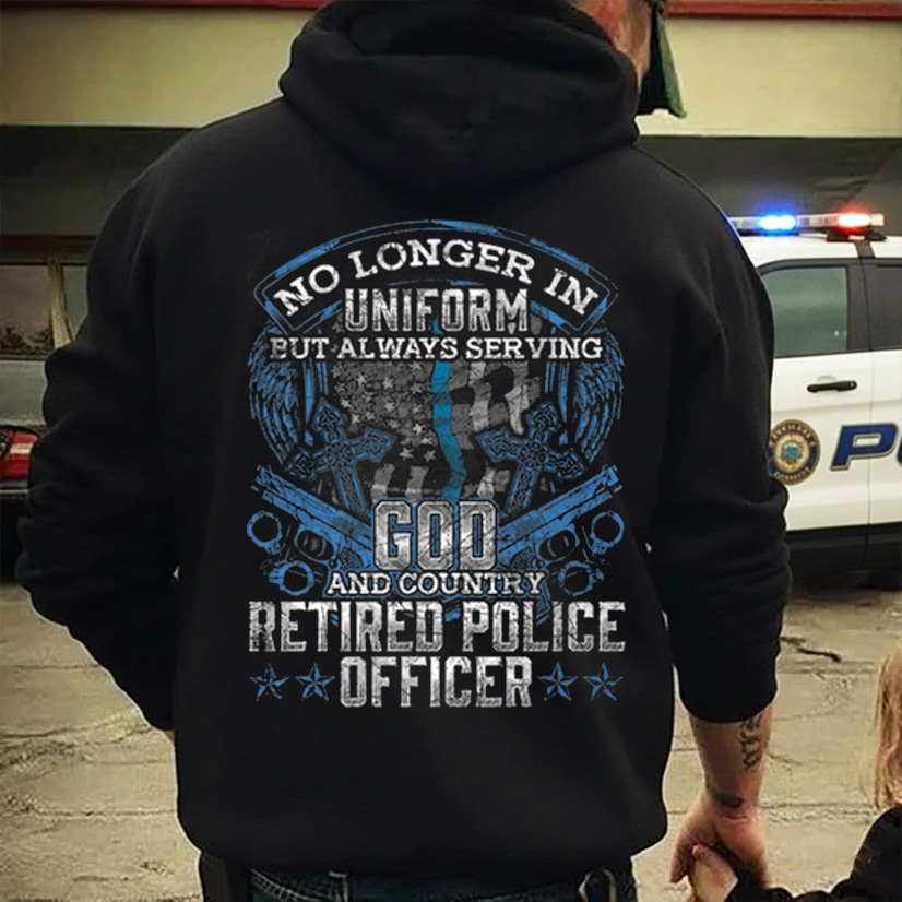 Retired Police Officer Vintage Flag Thin Blue Line Police