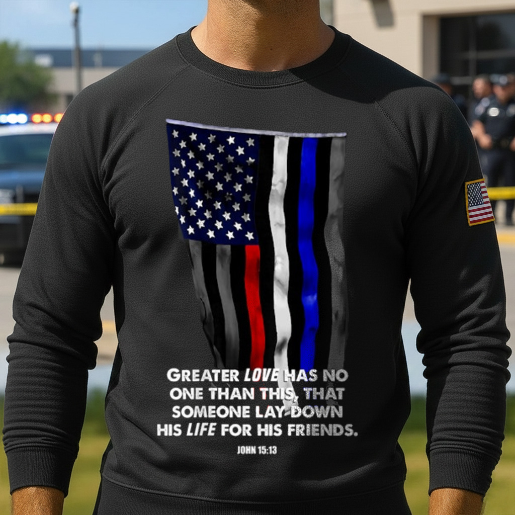Police Fire EMS First Responder Bible Verse Flag