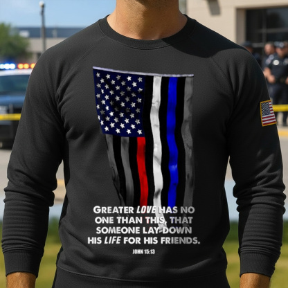 Police Fire EMS First Responder Bible Verse Flag