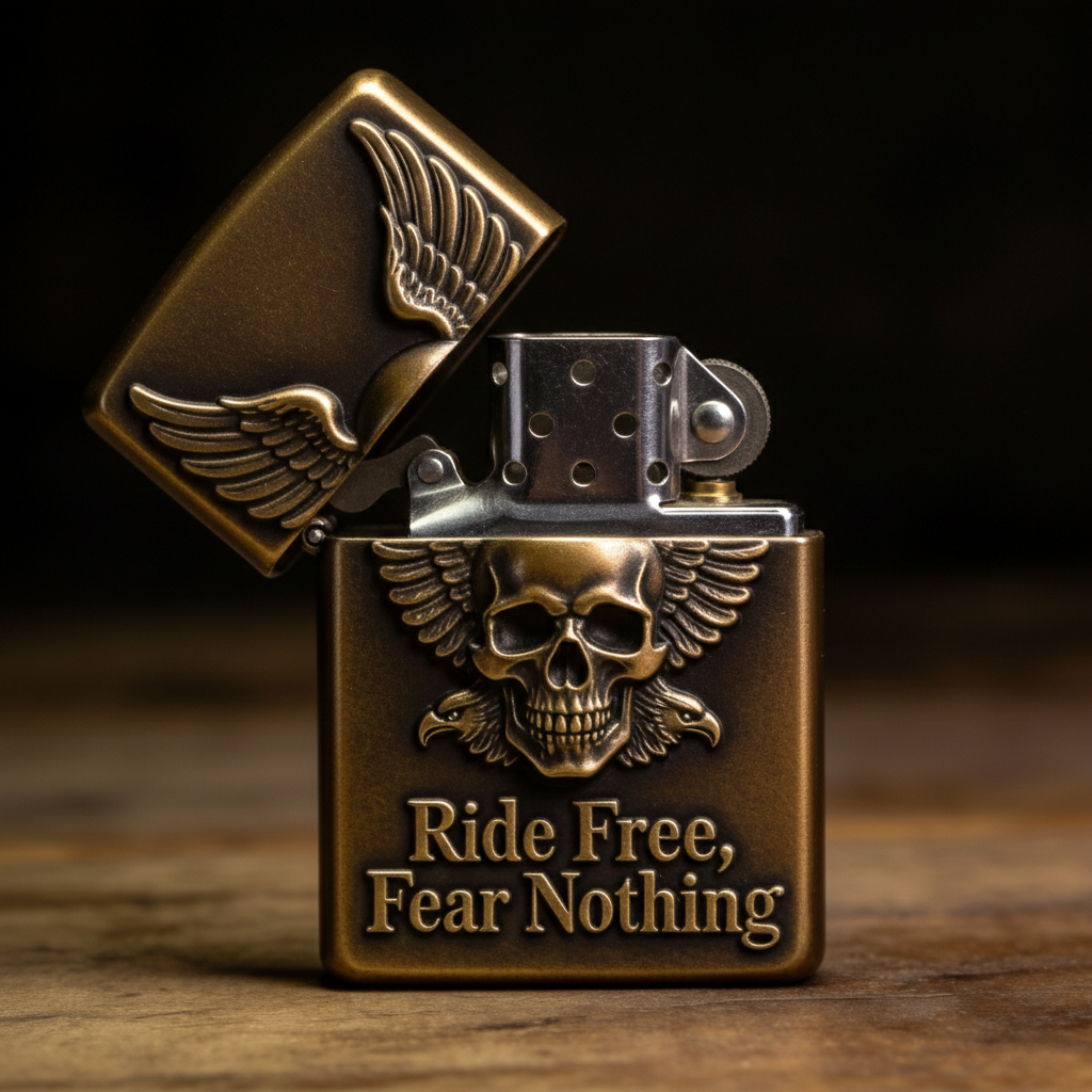 Freedom Wings: "Ride Free, Fear Nothing" Brass Piece