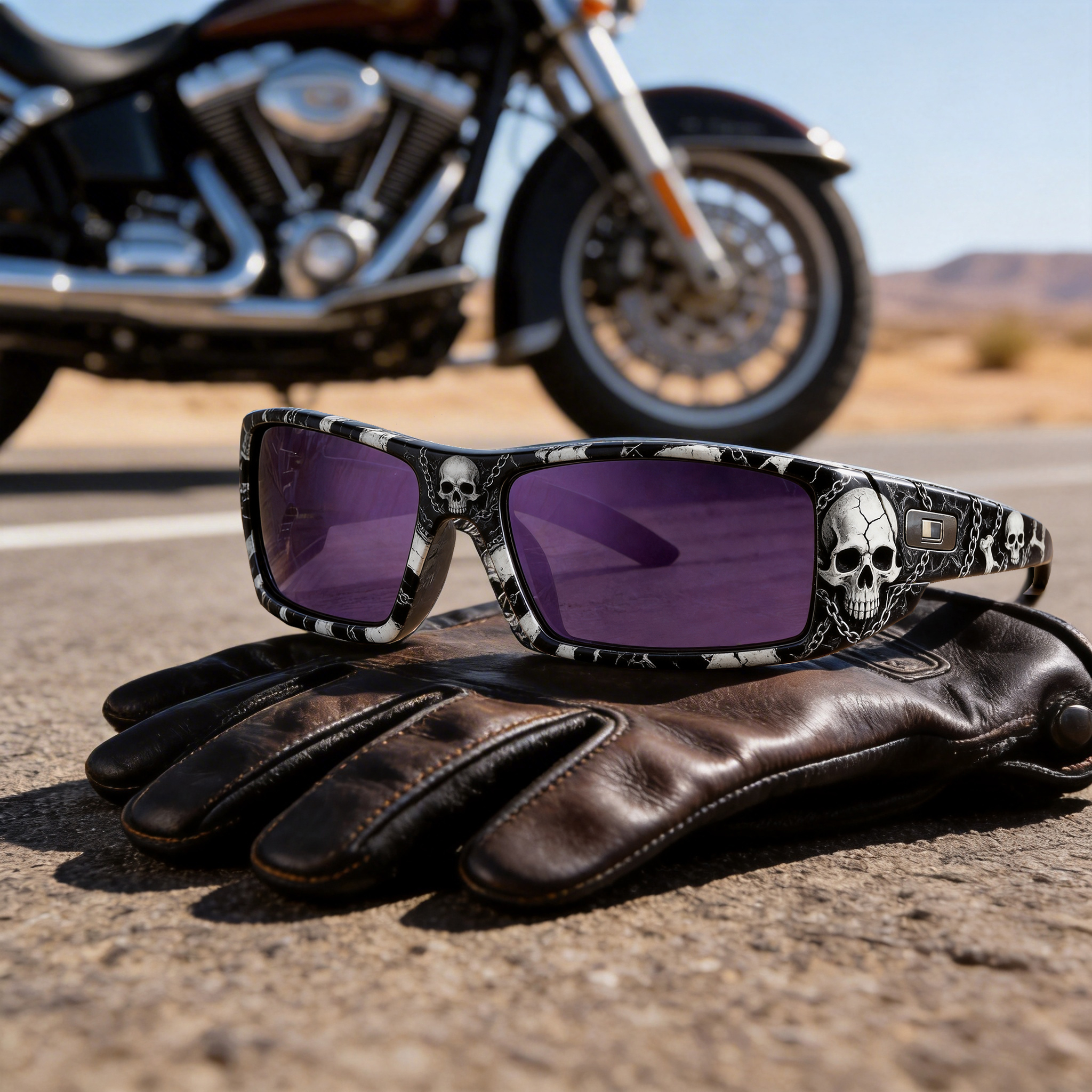 Painted Design Harley-Inspired Rider Sunglasses