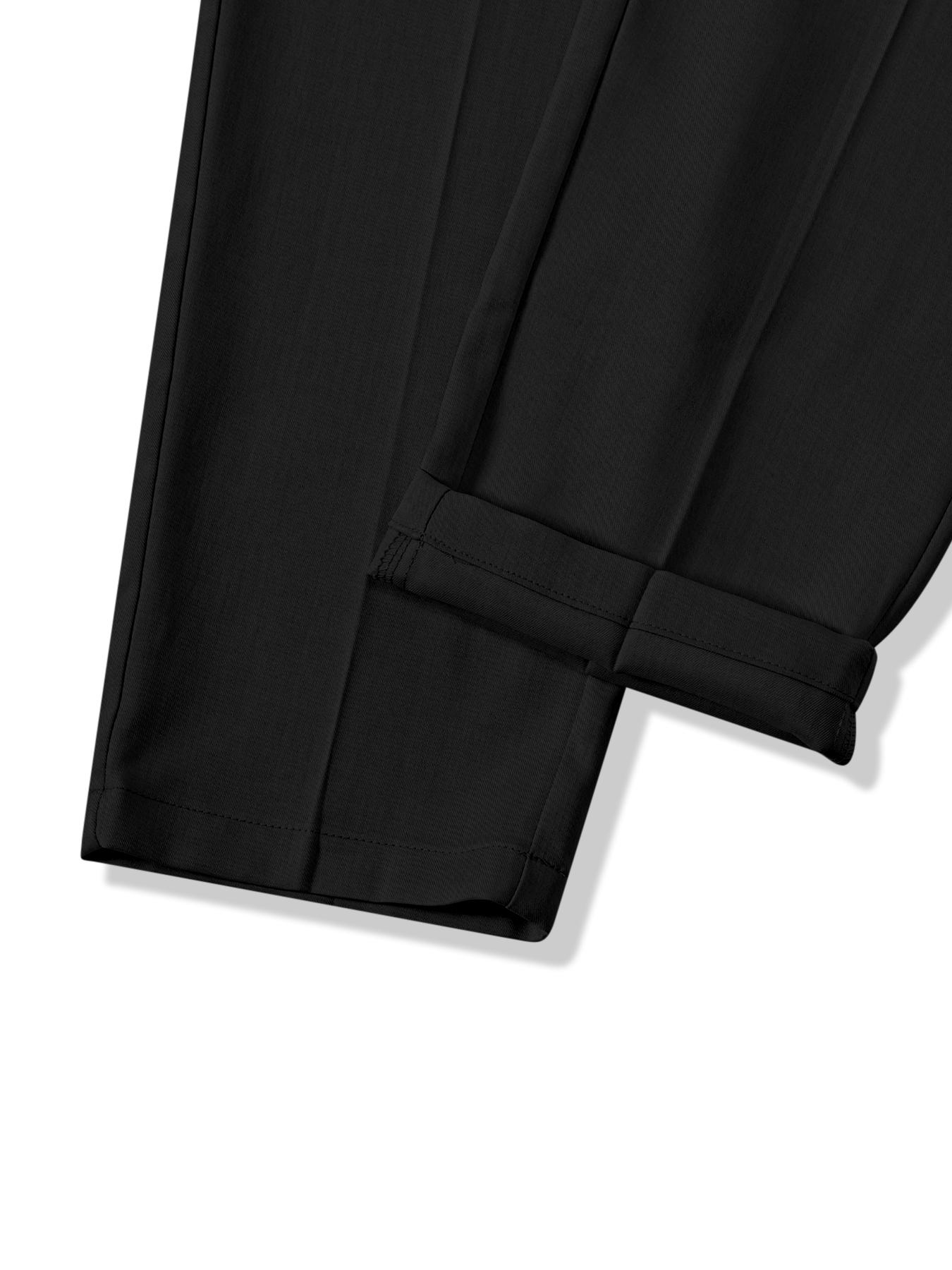 Men's Business Button Fly Elastic Waist Pants, Woven Fabric, All-Season Wear, Casual Fitted Pants with Pockets, Casual Fit Bottoms Men's Business Button Fly Elastic Waist Pants, Woven Fabric, All-Season Wear, Casual Fitted Pants with Pockets, Casual Fit Bottoms