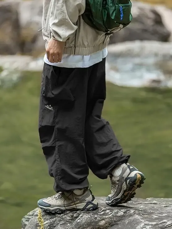 Urban Tech "Parachute" Baggy Cargos: Lightweight Water-Resistant Trousers for the Ultimate Streetwear Silhouette 🛸